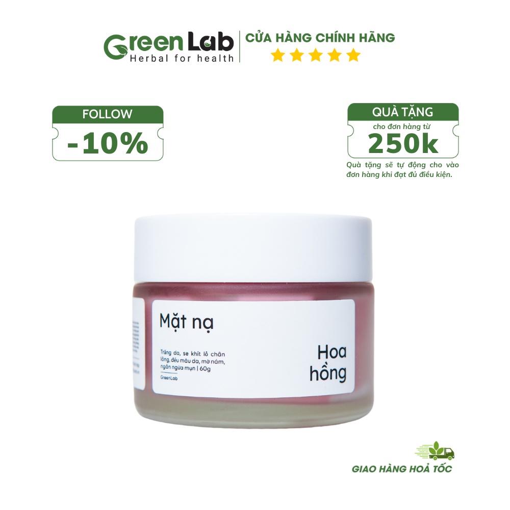 Mặt nạ Hoa Hồng GreenLab Cấp Ẩm Se Khít Lỗ Chân Lông Đều Màu Da GreenLab 50g
