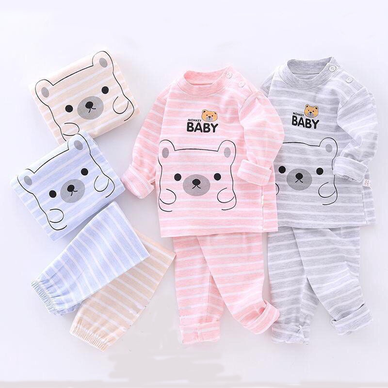 Đồ bộ dài tay cho bé trai và bé gái chất cotton nỉ từ sơ sinh đến 14kg - JKIDS