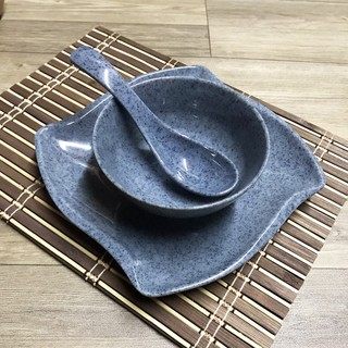 Chén đựng cơm,chè nhựa Melamine vân đá xanh