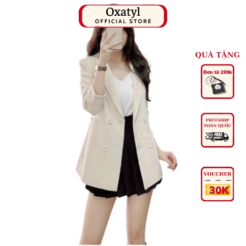 Áo Vest Blazer dáng dài 2 lớp oxatyl M453 phong cách thời trang công sở 2022