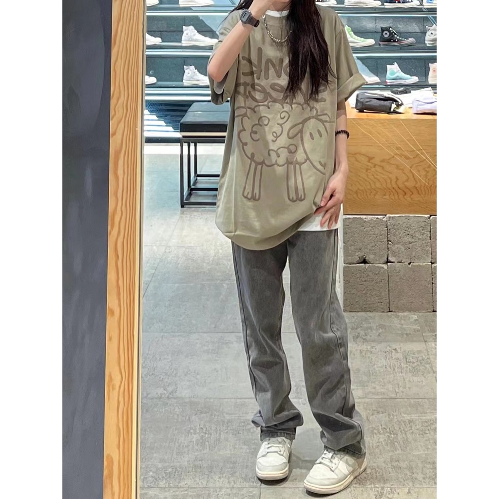 Enjoy Freedom Quần Jean Dài Dáng Rộng Ống Suông Thiết Kế Phong Cách Retro Dành Cho Nữ | BigBuy360 - bigbuy360.vn