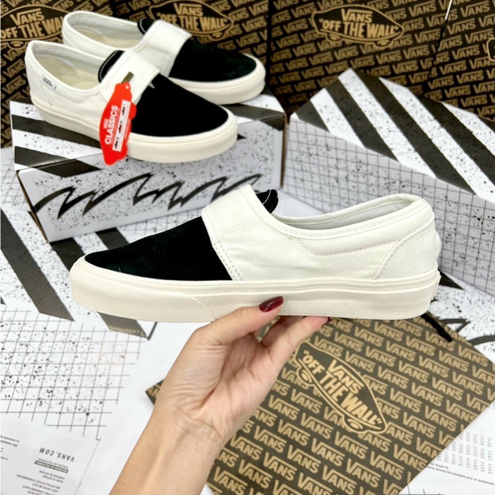 Giày vans fear of fog slipon quai dán trắng đen full size nam nữ đủ  phụ kiện bill box shop Amumu_chuyên giày sneaker