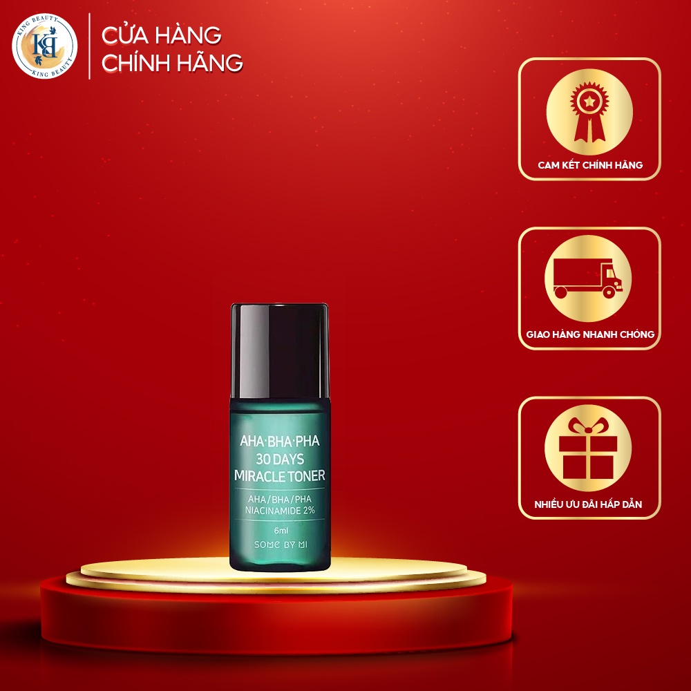 Mini Size] Nước Hoa Hồng Giảm Mụn Dưỡng Ẩm Some By Mi AHA-BHA-PHA 30 Days Miracle Toner 6ml