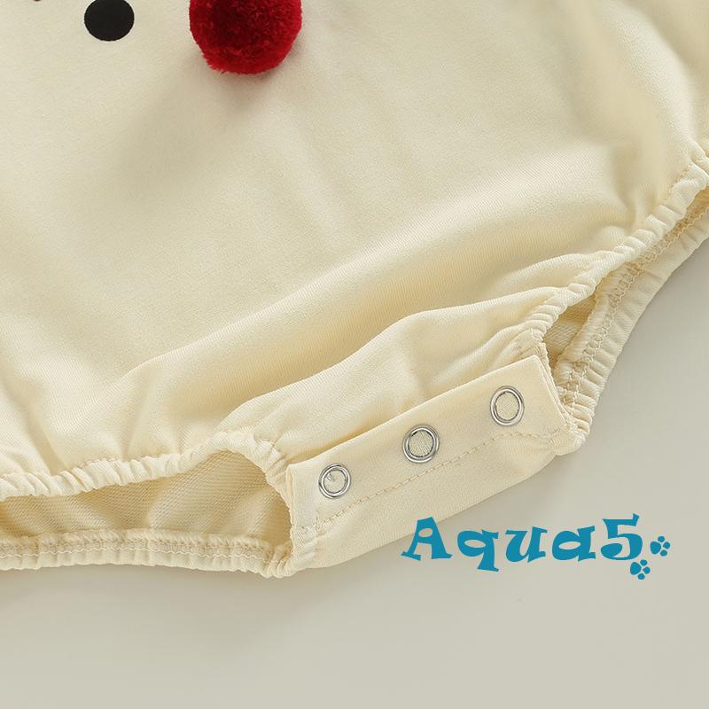 Bộ Áo Liền Quần Dài Tay In Hoạt Hình Giáng Sinh Cho Bé