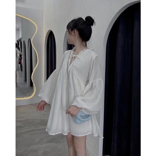 ĐẦM BBD TRẮNG CỔ BÈO TAY BÍ