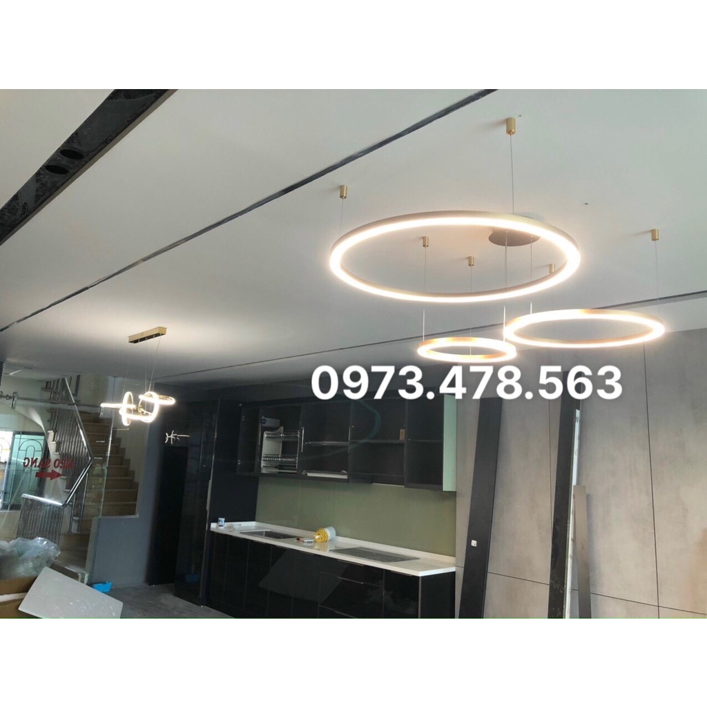 Đèn thả decor tách đế riêng biệt,Đèn trang trí phòng khách hiện đại khung hợp kim sơn tĩnh điện ánh sáng 3 chế độ màu