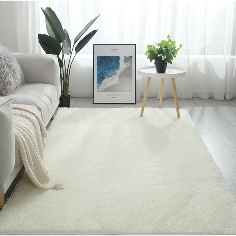 Thảm Lông Trải Sàn 1m6x2m Decor trang trí phòng ngủ, bàn trang điểm, phòng khách - Mặt sau chống trơn trượt