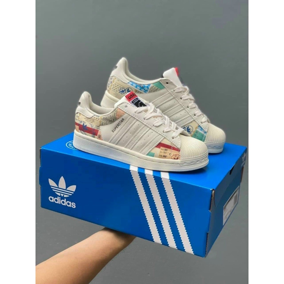 Giày Adidas Supper Star Bản cá tính mới nhất hàng Trung S.Cấp Full Box Bill Kèm quà tặng