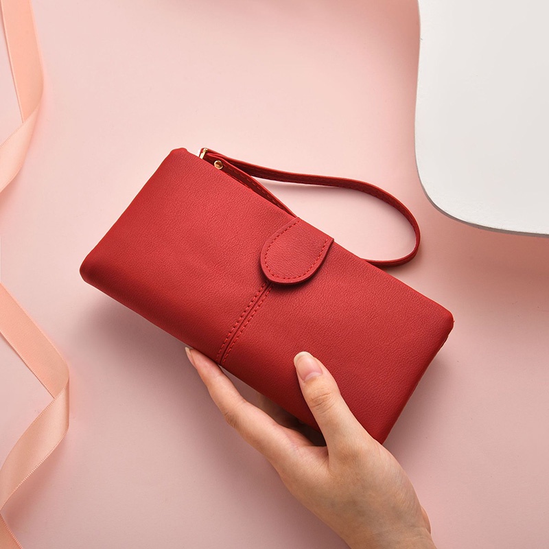 IELGY Ví Dài Sức Chứa Lớn Có Khóa Kéo Phong Cách Hàn Quốc Cho Nữ