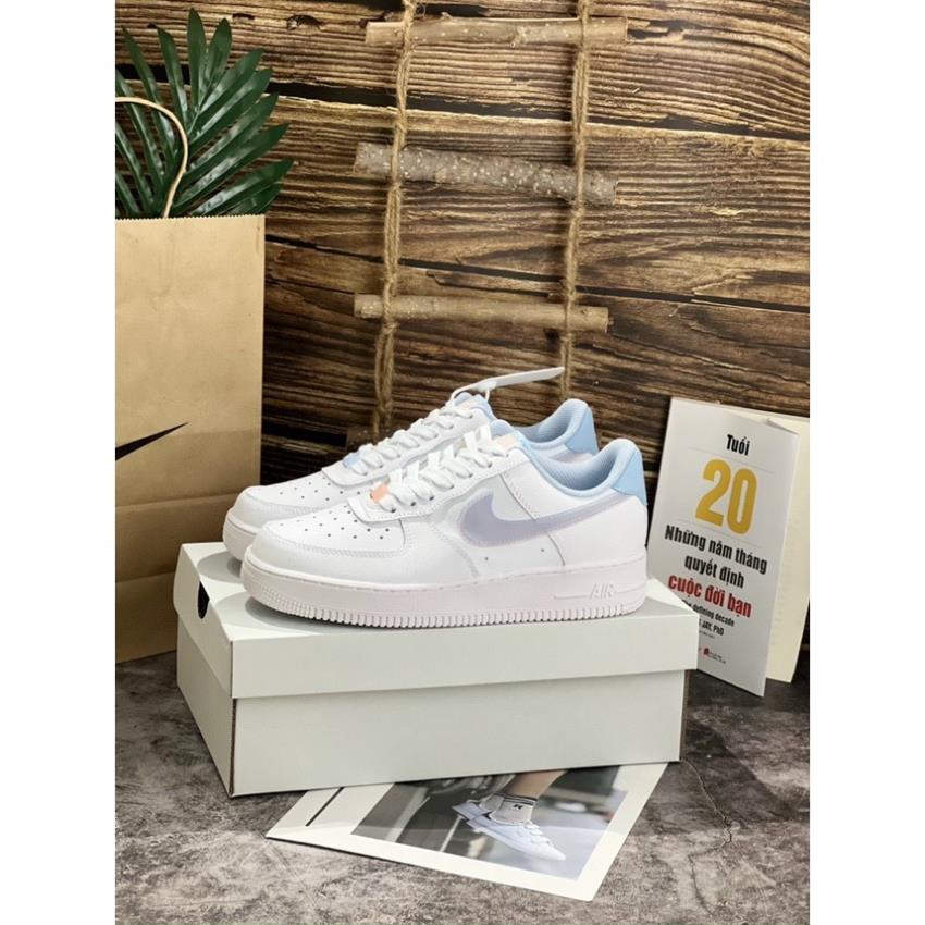 Giày sneaker Air force 1 Grey Pavy Tale  - Giày _Nike Xám NỈ Air Force 1, AF1 Bản chuẩn đẹp fullbox