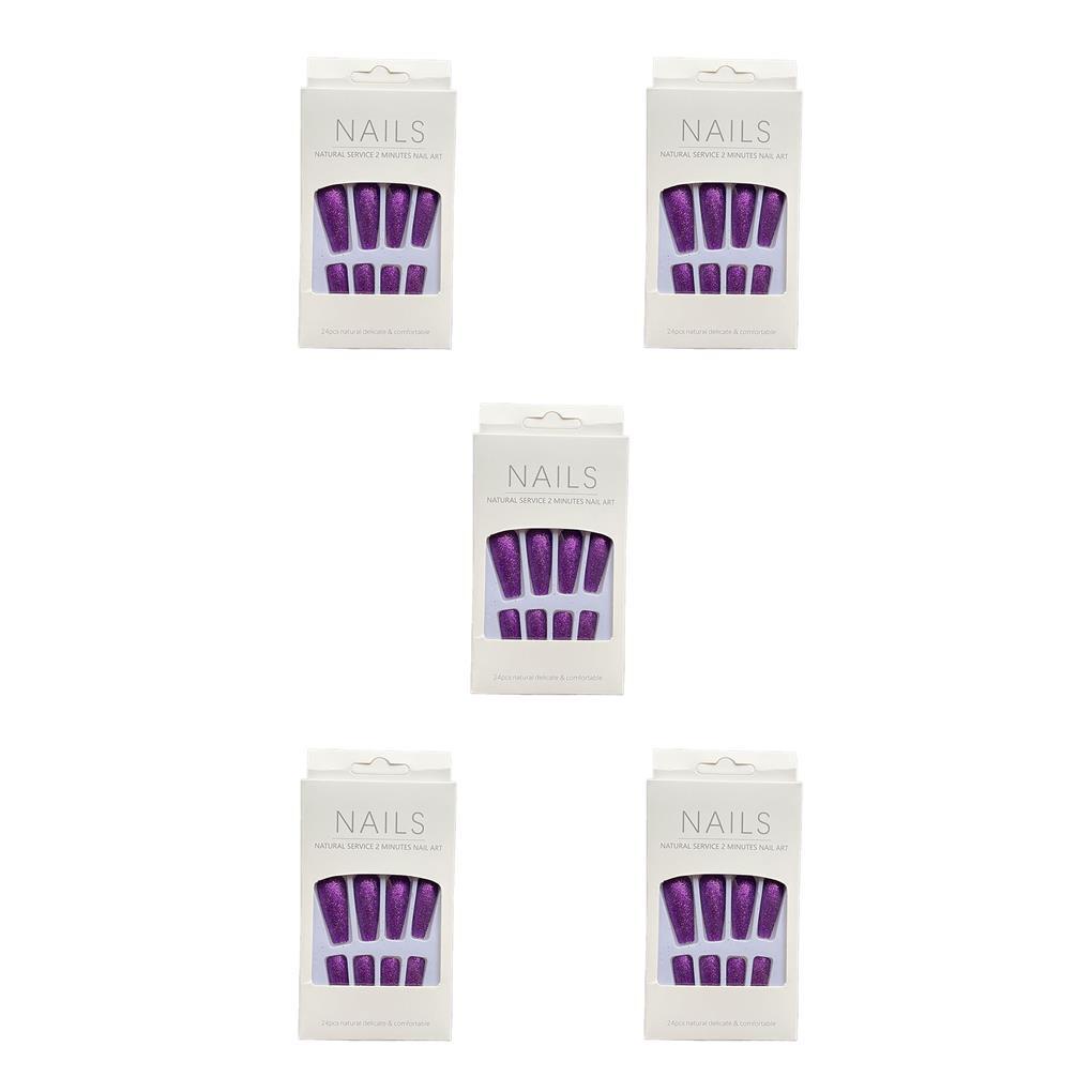 Bộ Móng Tay Giả Nối Dài Che Phủ Toàn Diện Màu Trơn Kiểu Pháp Dành Cho Bạn Gái 1 / 2 / 3 / 5