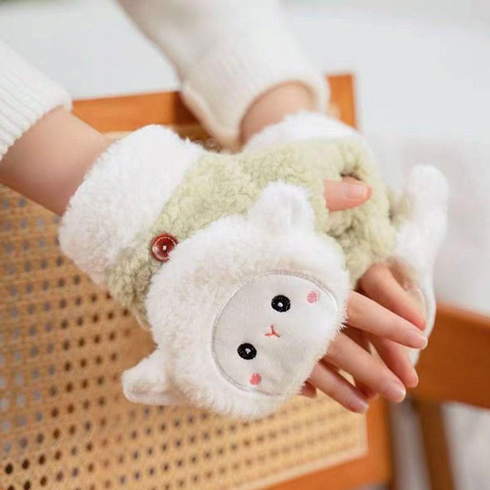 Găng Tay Lái Xe Vải Lông Mềm Ấm Áp