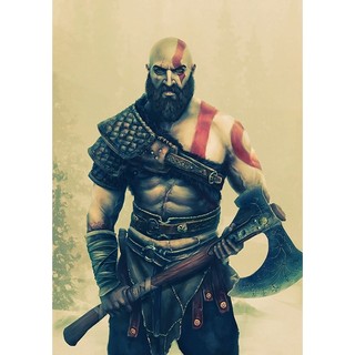 Poster game God of war phong cách retro