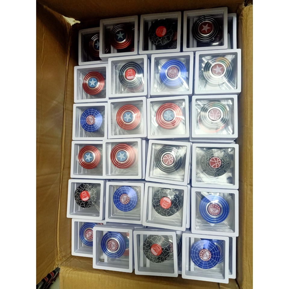 SPINNER CON QUAY TRÒN CAPTAIN AMERICA SPIDERMAN Nhiều Màu Sắc Kim loại Chơi Giải Trí Xả Stress Giảm Căng Thẳng Hiệu Quả