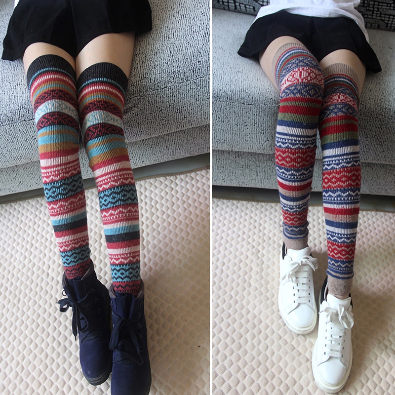 Vớ Đầu Gối Giữ Ấm Nhiều Màu Sắc Hợp Thời Trang
