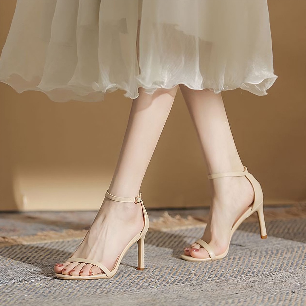 Giày sandal nữ DILY quai mảnh basic thời trang, sandal cao gót nữ gót nhọn mũi tròn cao 7cm_AA0346