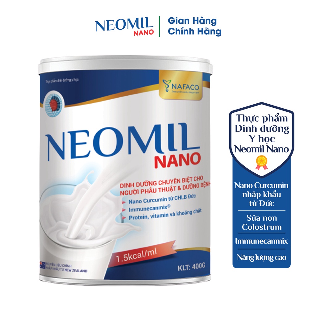 Sữa bột Neomil Nano 400g - Dinh dưỡng chuyên biệt cho người phẫu thuật và dưỡng bệnh