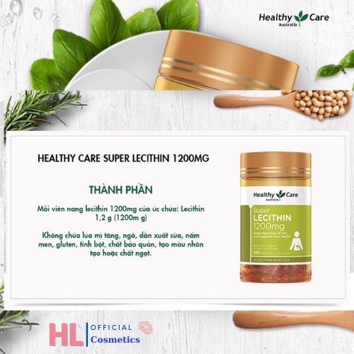 Mầm đậu nành Lecithin Healthy Care super 1200mg 100 viên, Hỗ trợ tăng cường nội tiết tố nữ, myphamhanhluan | BigBuy360 - bigbuy360.vn