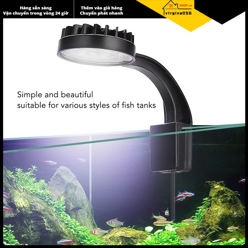 Có thể bán buôn Đèn kẹp bể cá 5W 5V 12 đèn LED Ánh sáng trắng xanh Độ cao Có thể điều chỉnh góc USB Kẹp chiếu Virgina056 Hàng giao ngay