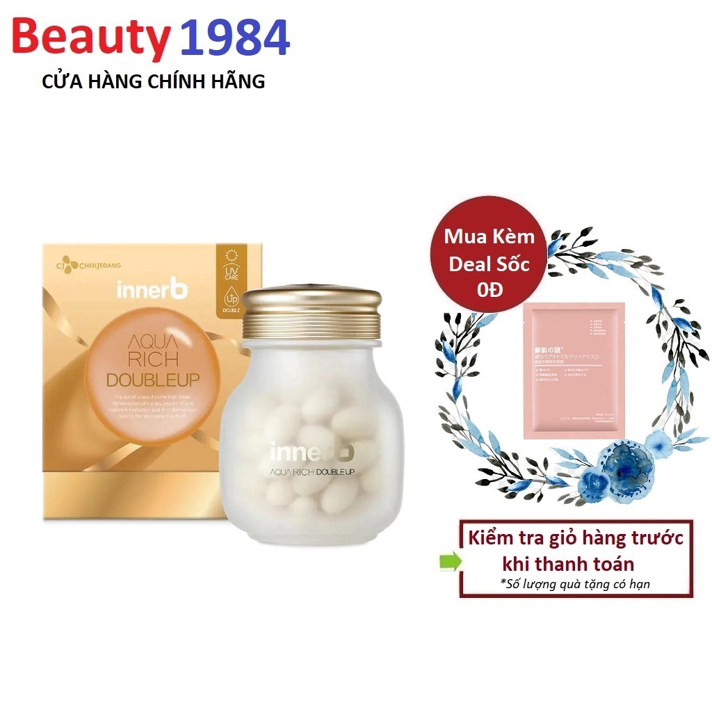 Viên Uống Cấp Nước, Bổ Sung Collagen, Bảo Vệ Da Khỏi Tia UV Innerb Aqua Rich Double Up (70 Viên)