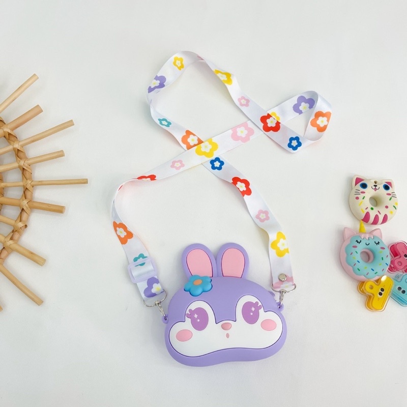 Túi xách đeo chéo con thỏ dễ thương nhiều màu sắc