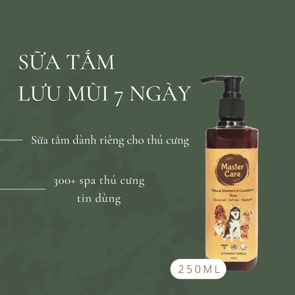 Sữa tắm chó mèo Master Care xà bông tắm giúp khử mùi tuyệt đối lưu hương đến 10 ngày 250ml