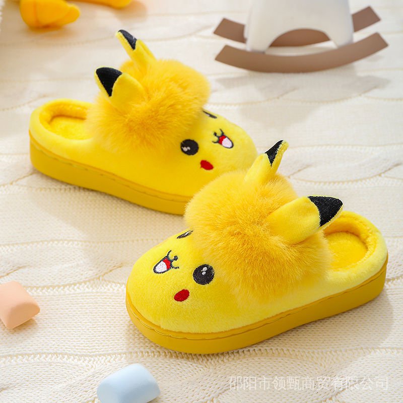 Dép Bông Đi Trong Nhà Hình Pikachu Dễ Thương Cho Bé Gái
