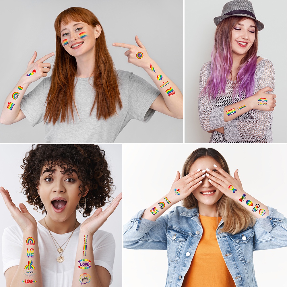 Hình xăm lễ hội puê đuê, 3D, diễu hành pride cầu vồng, gay, lesbian đi quẩy