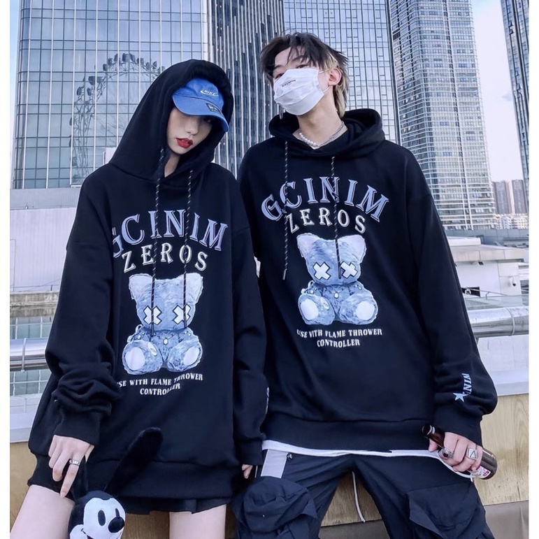 Áo hoodie Gấu GCINIM mũ 2 lớp TTA688