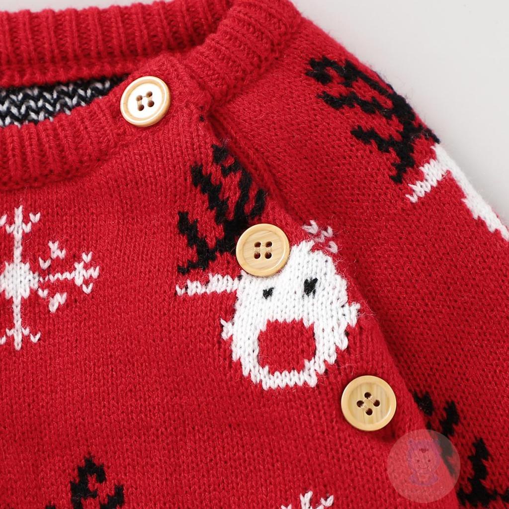 Áo liền quần DàI Tay Cổ TròN, HọA TiếT GiáNg Sinh LAA6 Cho Bé Sơ Sinh