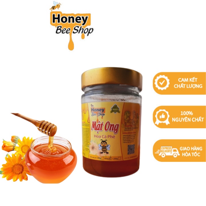 Mật Ong Nguyên Chất Hoa Cà Phê Honeybeeshop Hỗ Trợ Trong Việc Làm Đẹp, Cung Cấp Dinh Dưỡng Cho Da - Hũ Thuỷ Tinh 600g