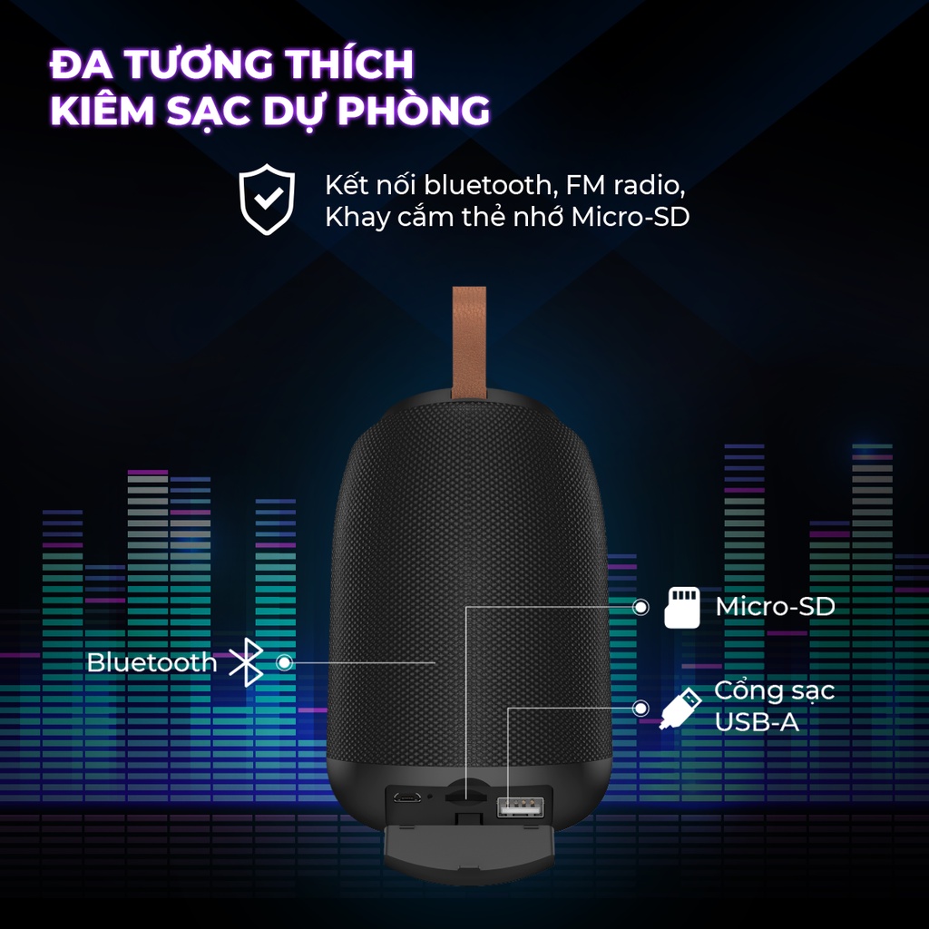 Loa Bluetooth di động Energizer BTS 061 - Hàng Chính Hãng, Bảo Hành 2 Năm 1 Đổi 1