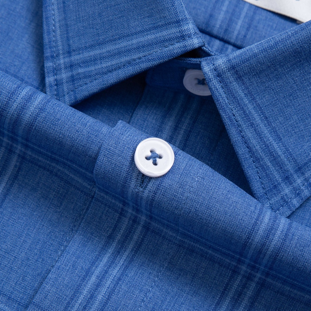 (Mẫu mới) Áo sơ mi nam dài tay ARISTINO họa tiết xanh kẻ caro nam tính, thanh lịch - ALS08402