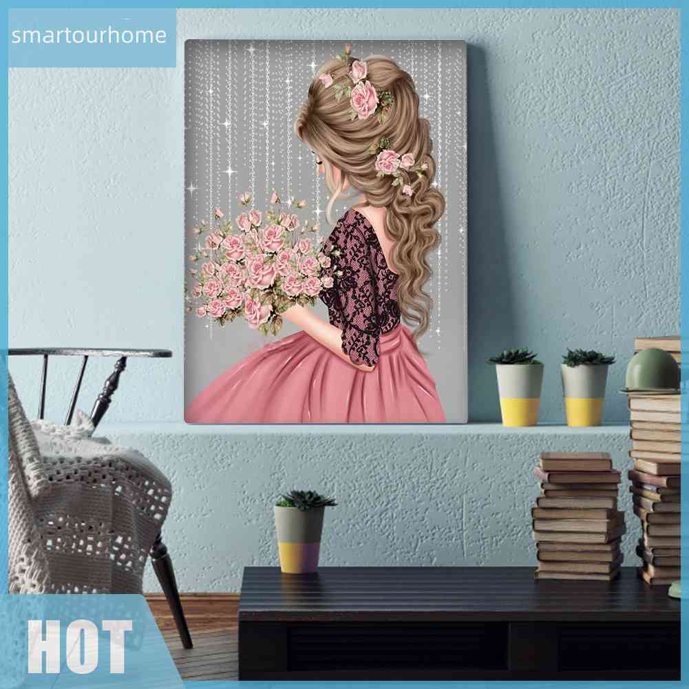 Tranh Đính Đá Treo Tường Hình Cô Gái Mới