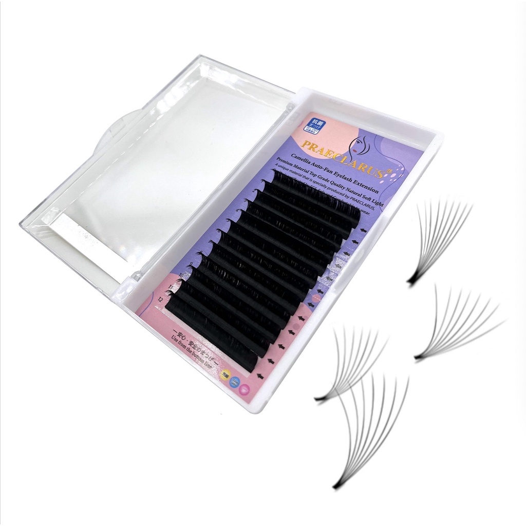 Lông Mi Giả PRAECLARUS 0.05Mm Màu Đen Nhám Tự Nhiên Không Nhòe Dễ Sử Dụng