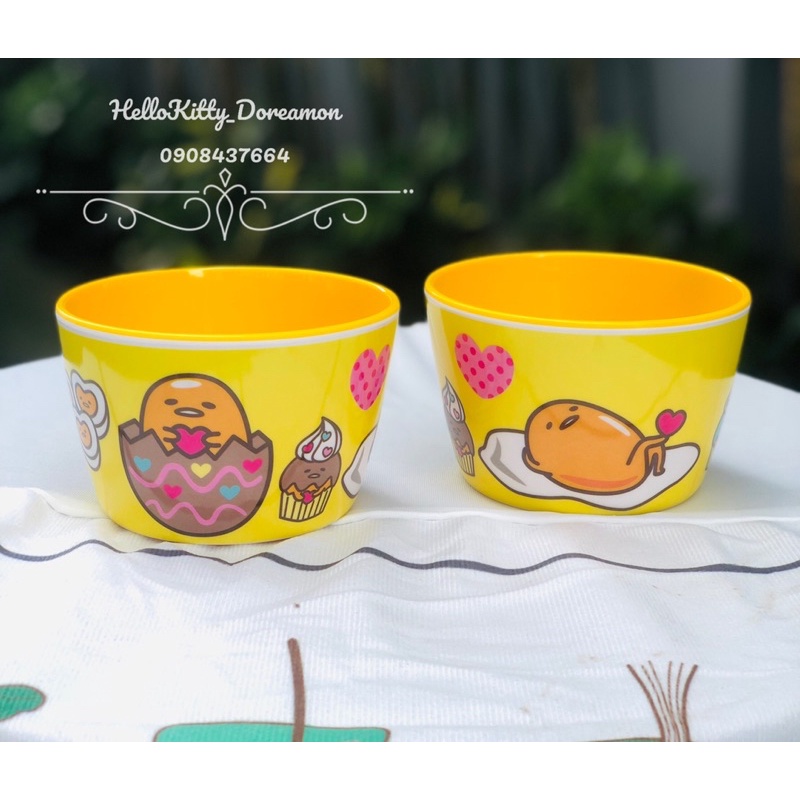 Chén Thìa tô trứng vàng melamin