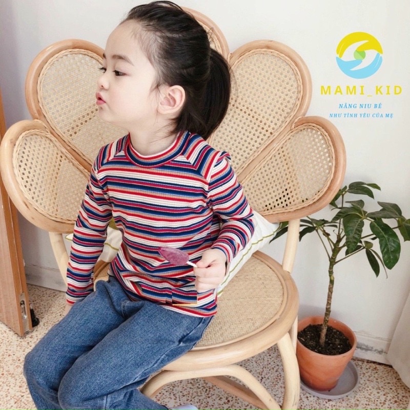 Áo thun dài tay bé gái len tăm siêu đáng yêu