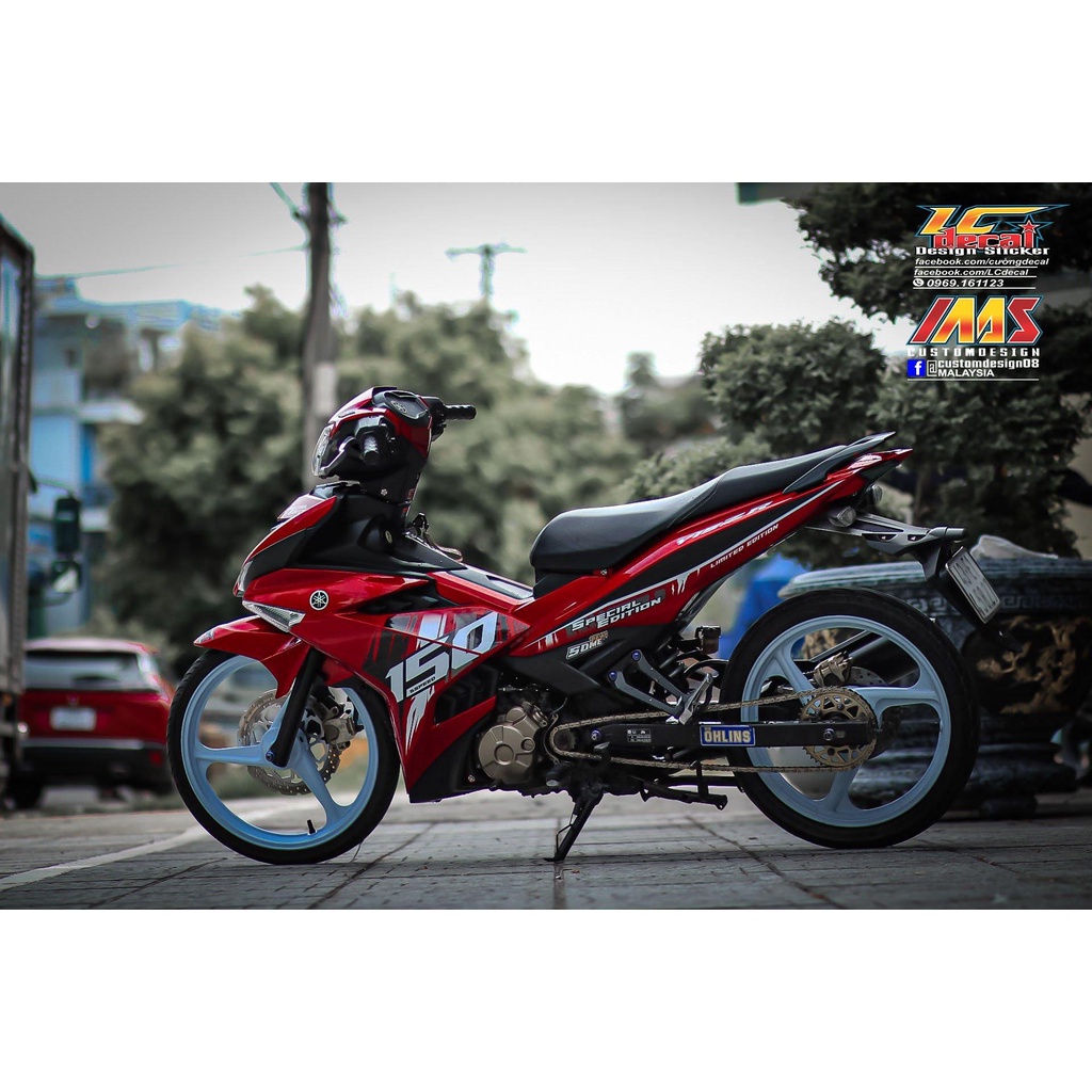 TEM RỜI mẫu Special Edition trắng đen cho Exciter 150 đỏ candy - tem cao cấp không bay màu
