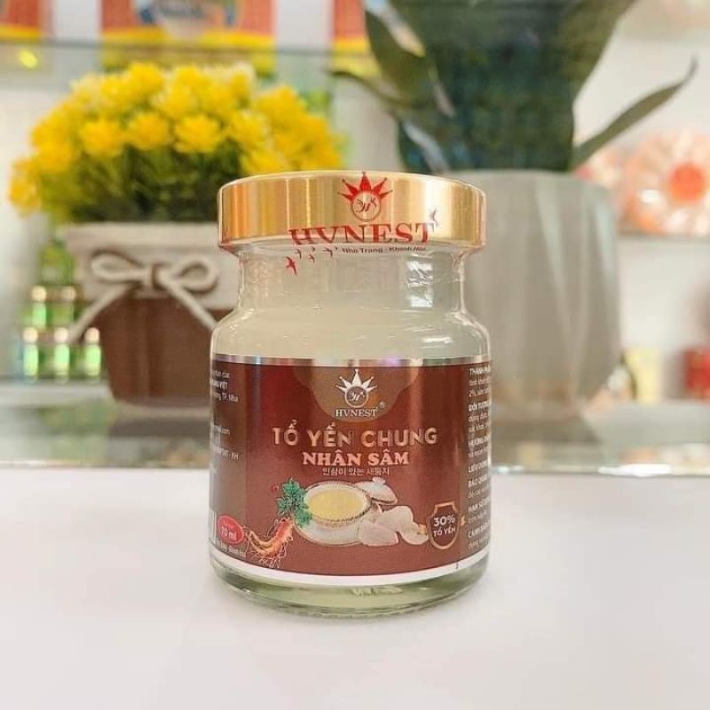 Yến sào tự nhiên HVNEST chưng vị SÂM 70ml, không chất bảo quản
