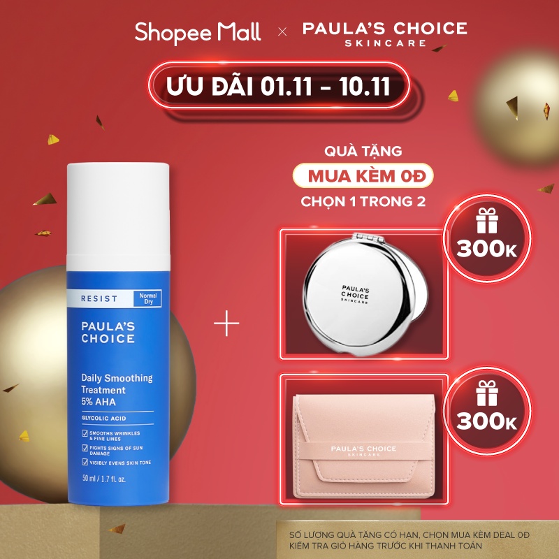 Kem tẩy da chết làm trắng sáng và đều màu da Paula’s Choice RESIST Daily Smoothing Treatment With 5% AHA 50 ml - 7660