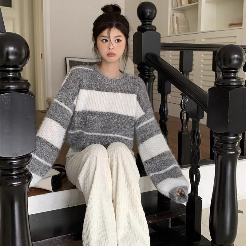 Áo len kim sa nữ dáng croptop dày dặn