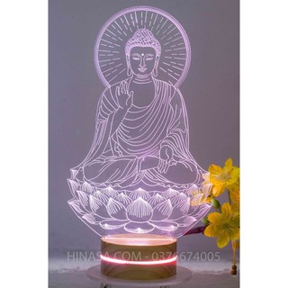 Đèn Phật Thích Ca 16 màu cao 22cm