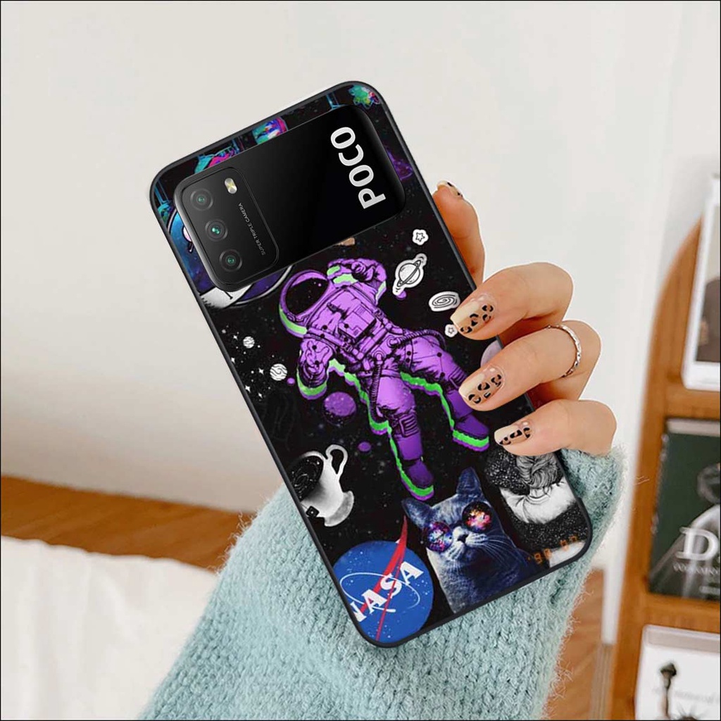 Ốp lưng Xiaomi Poco M3 hình phi hành gia phê pha, lang thang trên mây, ốp rẻ bền đẹp