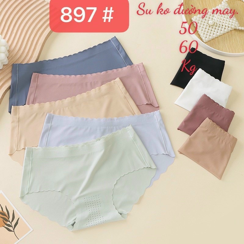Combo 10 quần lót su không đường may có đáy kháng khuẩn màu pastel nhẹ nhàng freesize từ 50-60kg