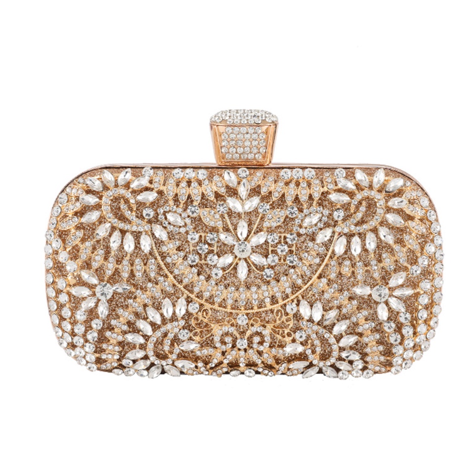 Ví Cầm Tay Đính Kim Cương Giả Sang Trọng Cho Nữ