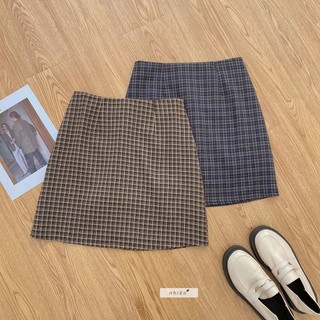 Chân váy nữ - chân váy caro chữ A nhienhienvintage BV68