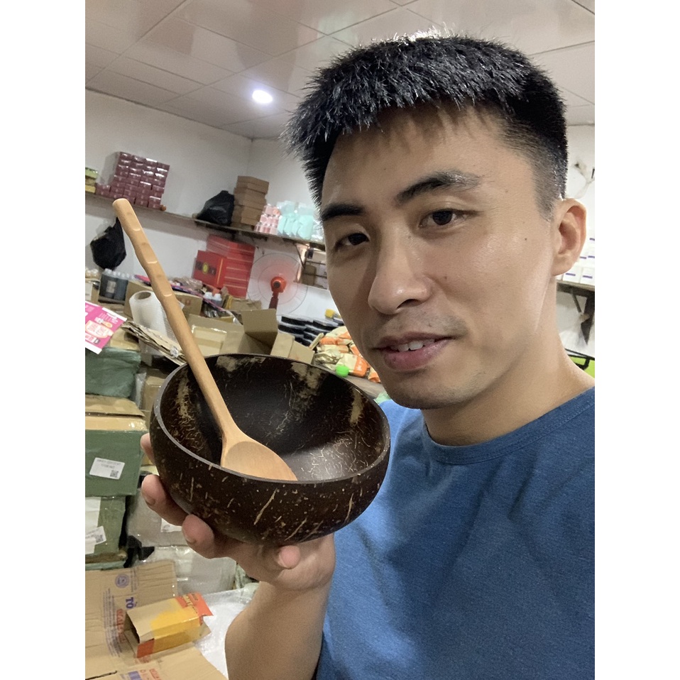 Bát dừa + Thìa nhãn quấy mặt nạ, gội đầu dưỡng sinh có thể ăn ngũ cốc