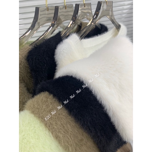 Áo len lông thỏ cổ v oversize the.sweaterweather TSW (ảnh thật)