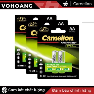 Bộ 6 pin sạc AA Camelion MẪU MỚI 2700mAh (Hợp Lực)
