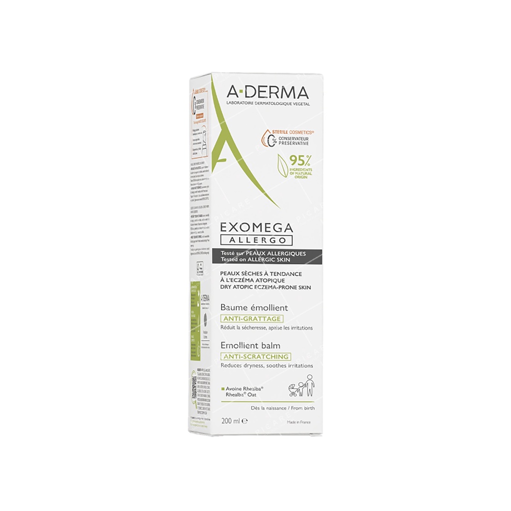 A Derma Kem Dưỡng Ẩm Cho Viêm Da Cơ Địa & Da Khô Exomega Control Emollient Cream 200ml